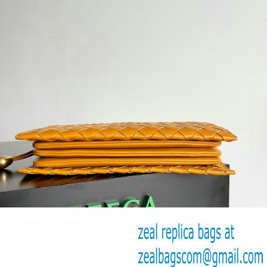 Bottega Veneta Trio Pouch On Strap Mini intrecciato leather shoulder Bag Yellow - Click Image to Close