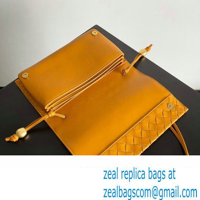 Bottega Veneta Trio Pouch On Strap Mini intrecciato leather shoulder Bag Yellow - Click Image to Close