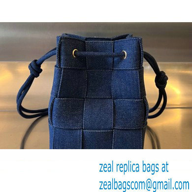 Bottega Veneta denim Small Cassette Cross-Body Bucket bag 743789 - Click Image to Close