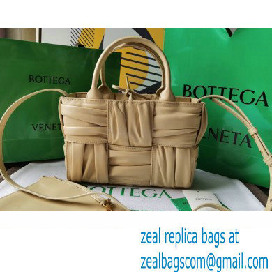 Bottega Veneta foulard Intreccio leather Mini Arco Tote bag with detachable strap Apricot