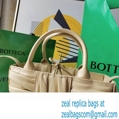 Bottega Veneta foulard Intreccio leather Mini Arco Tote bag with detachable strap Apricot - Click Image to Close