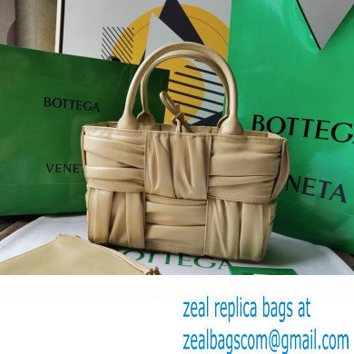 Bottega Veneta foulard Intreccio leather Mini Arco Tote bag with detachable strap Apricot