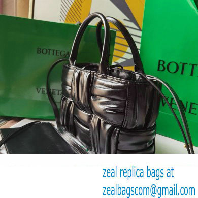 Bottega Veneta foulard Intreccio leather Mini Arco Tote bag with detachable strap Black - Click Image to Close