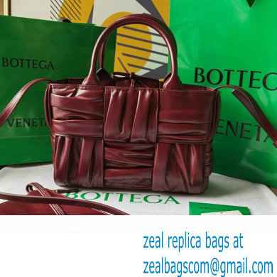 Bottega Veneta foulard Intreccio leather Mini Arco Tote bag with detachable strap Burgundy - Click Image to Close