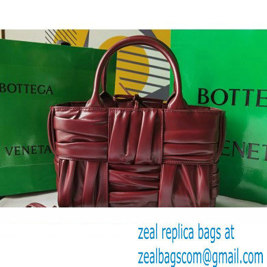 Bottega Veneta foulard Intreccio leather Mini Arco Tote bag with detachable strap Burgundy - Click Image to Close