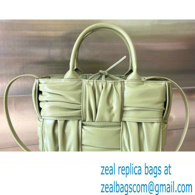 Bottega Veneta foulard Intreccio leather Mini Arco Tote bag with detachable strap Light Green