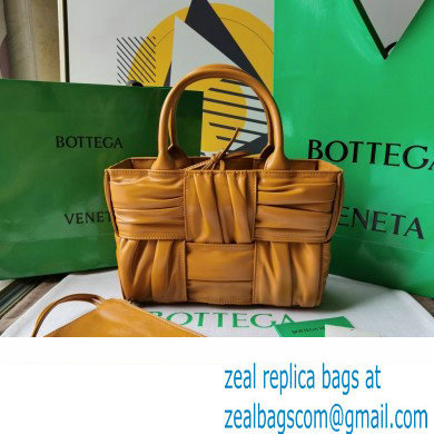 Bottega Veneta foulard Intreccio leather Mini Arco Tote bag with detachable strap Orange - Click Image to Close
