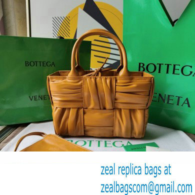 Bottega Veneta foulard Intreccio leather Mini Arco Tote bag with detachable strap Orange