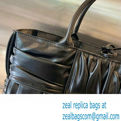 Bottega Veneta foulard Intreccio leather Small Arco Tote bag Black - Click Image to Close