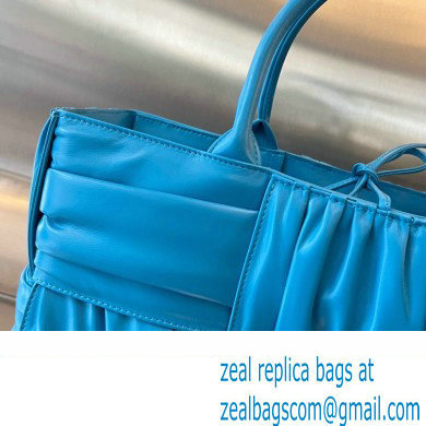 Bottega Veneta foulard Intreccio leather Small Arco Tote bag Blue - Click Image to Close