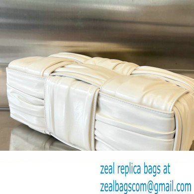 Bottega Veneta foulard Intreccio leather Small Arco Tote bag White - Click Image to Close