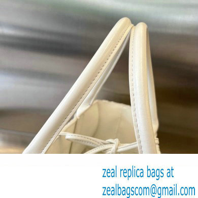 Bottega Veneta foulard Intreccio leather Small Arco Tote bag White