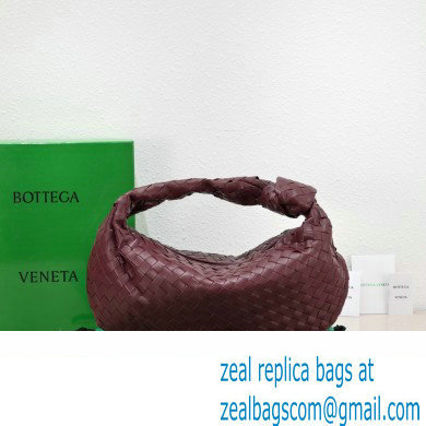 Bottega Veneta intrecciato leather small jodie shoulder bag burgundy - Click Image to Close