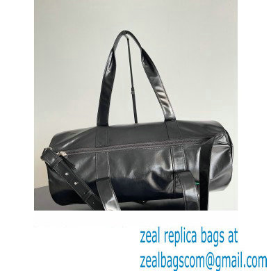 Bottega Veneta leather Gym Duffle Bag with detachable strap Black - Click Image to Close
