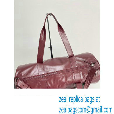 Bottega Veneta leather Gym Duffle Bag with detachable strap Burgundy