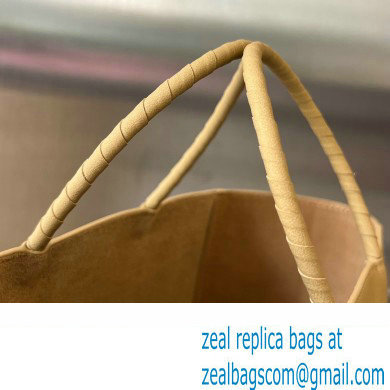 Bottega Veneta paper-like leather The Small Brown shopping bag 741542