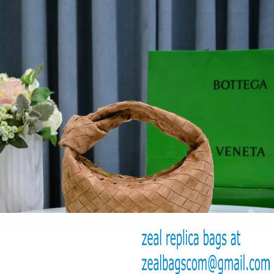 Bottega Veneta suede leather mini jodie top handle bag apricot 2023