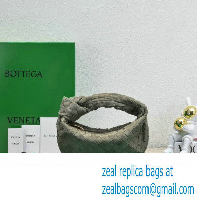 Bottega Veneta suede leather mini jodie top handle bag army green 2023 - Click Image to Close