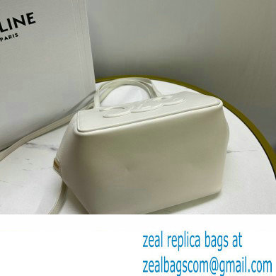 CELINE CALFSKIN FOLDED TRIOMPHE TOTE WHITE 2023