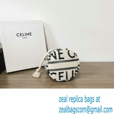 CELINE DRAWSTRING BAG in STRIPED TEXTILE AND CALFSKIN 2023 - Click Image to Close