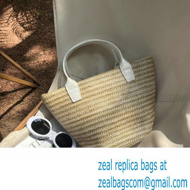 CELINE RAFFIA TRIOMPHE tote bag WHITE 2023 - Click Image to Close