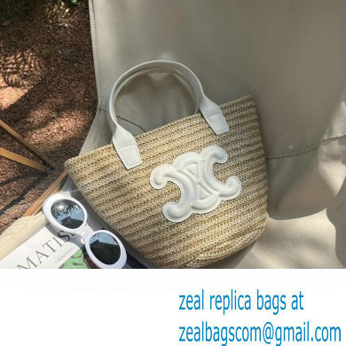 CELINE RAFFIA TRIOMPHE tote bag WHITE 2023