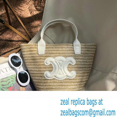 CELINE RAFFIA TRIOMPHE tote bag WHITE 2023