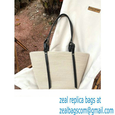 CELINE raffia TRIOMPHE shopping tote bag white 2023