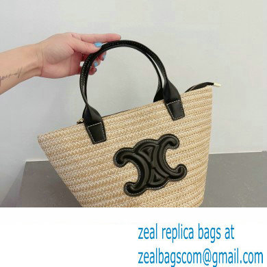 CELINE raffia TRIOMPHE tote bag black 2023