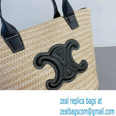 CELINE raffia TRIOMPHE tote bag black 2023 - Click Image to Close