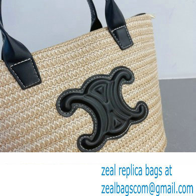 CELINE raffia TRIOMPHE tote bag black 2023