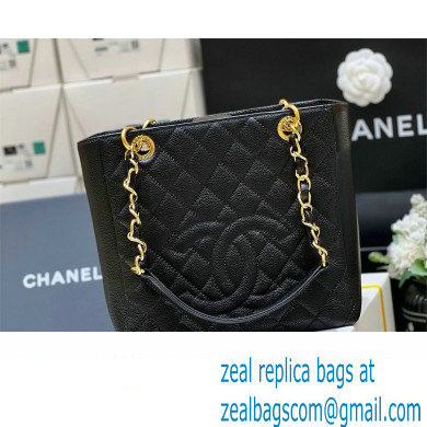CHANEL PST VINTAGE SHOPPING TOTE BAG IN BLACK CAVIAR LEATHER 2023(ORIGINAL QUALITY)