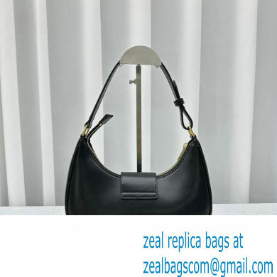 Celine Ava Triomphe Soft Bag in Smooth Calfskin Black