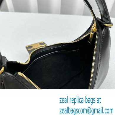 Celine Ava Triomphe Soft Bag in Smooth Calfskin Black