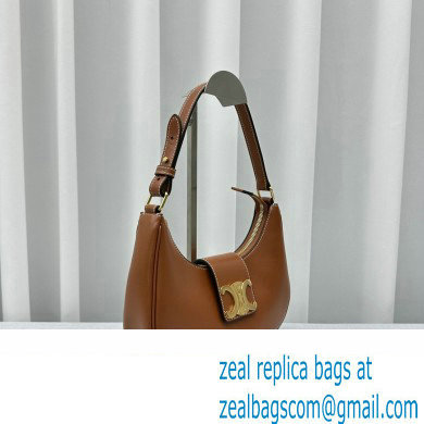 Celine Ava Triomphe Soft Bag in Smooth Calfskin Brown