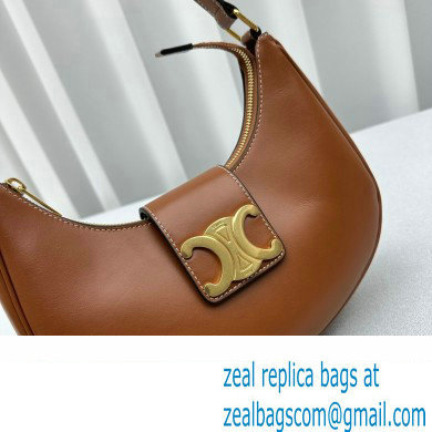 Celine Ava Triomphe Soft Bag in Smooth Calfskin Brown