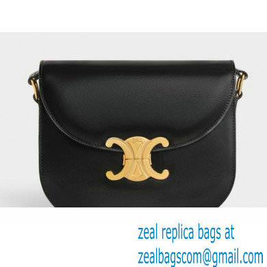 Celine BESACE CLEA BAG in Shiny calfskin 110413 Black - Click Image to Close