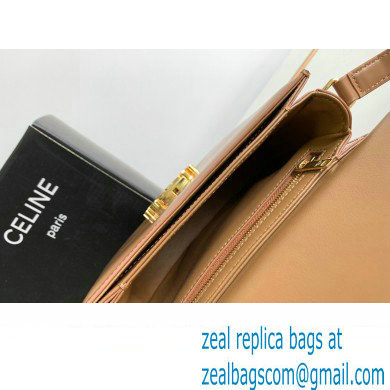 Celine BESACE CLEA BAG in Shiny calfskin 110413 Brown - Click Image to Close