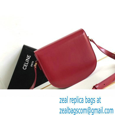 Celine BESACE CLEA BAG in Shiny calfskin 110413 Red - Click Image to Close