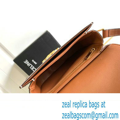 Celine BESACE CLEA BAG in TRIOMPHE Canvas and Calfskin 110413 Tan