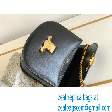 Celine CHAIN BESACE CLEA BAG in Shiny calfskin 110413 Black/Gold