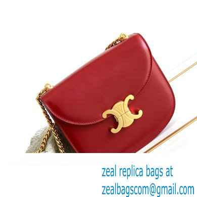 Celine CHAIN BESACE CLEA BAG in Shiny calfskin 110413 Red