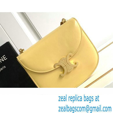 Celine CHAIN BESACE CLEA BAG in Shiny calfskin 110413 Yellow - Click Image to Close