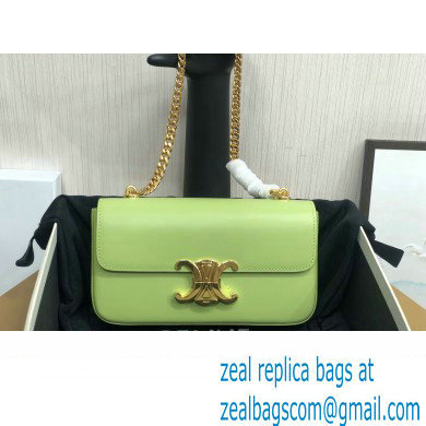 Celine CHAIN SHOULDER BAG triomphe in Shiny calfskin 197993 Green