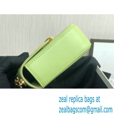 Celine CHAIN SHOULDER BAG triomphe in Shiny calfskin 197993 Green