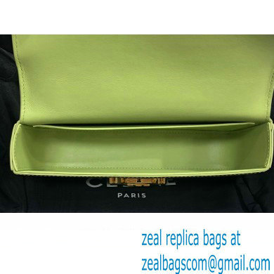 Celine CHAIN SHOULDER BAG triomphe in Shiny calfskin 197993 Green - Click Image to Close