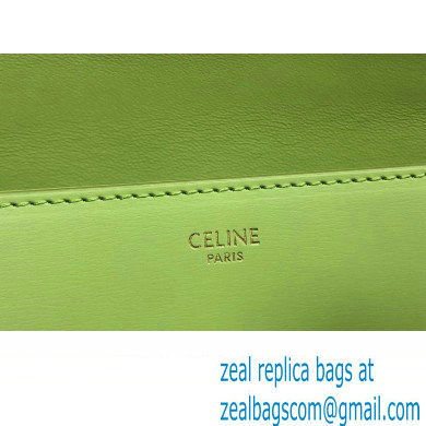 Celine CHAIN SHOULDER BAG triomphe in Shiny calfskin 197993 Green - Click Image to Close