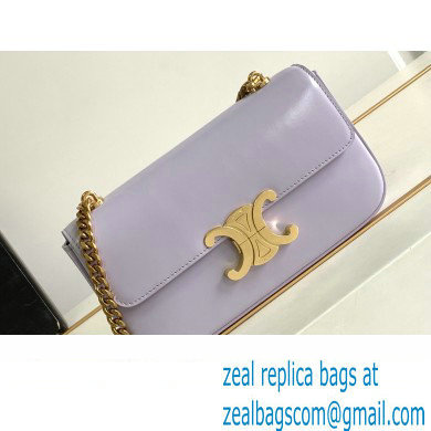 Celine CHAIN SHOULDER BAG triomphe in Shiny calfskin 197993 Light Lavender - Click Image to Close