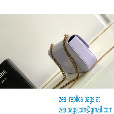 Celine CHAIN SHOULDER BAG triomphe in Shiny calfskin 197993 Light Lavender