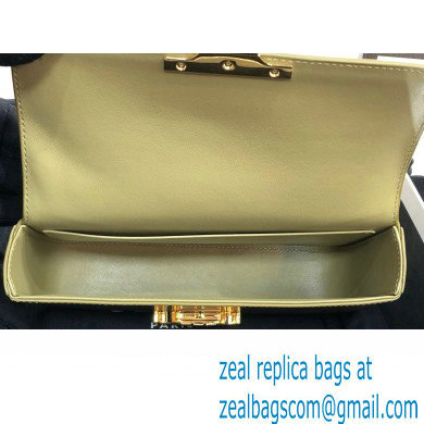 Celine CHAIN SHOULDER BAG triomphe in Shiny calfskin 197993 Olive Green